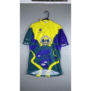 VOmax MS TRAM Cycling Jersey Womens 4 Multicolor 1/4 Zip Made USA Bike‎ Shirt
